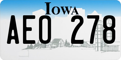 IA license plate AEO278