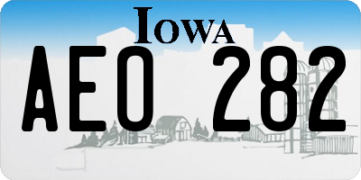 IA license plate AEO282