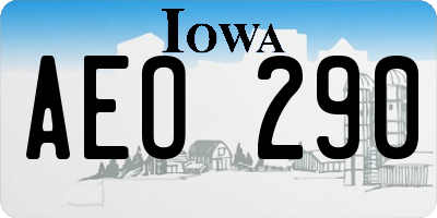 IA license plate AEO290