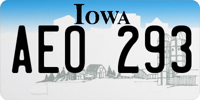 IA license plate AEO293