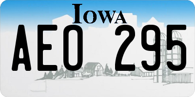 IA license plate AEO295