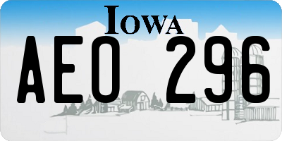 IA license plate AEO296