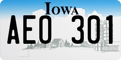 IA license plate AEO301