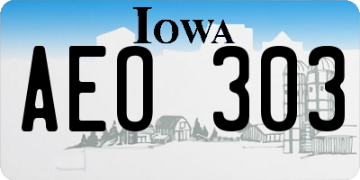 IA license plate AEO303