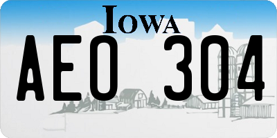IA license plate AEO304