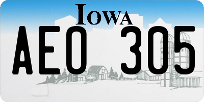 IA license plate AEO305