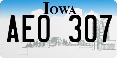 IA license plate AEO307