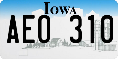 IA license plate AEO310