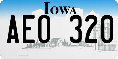 IA license plate AEO320