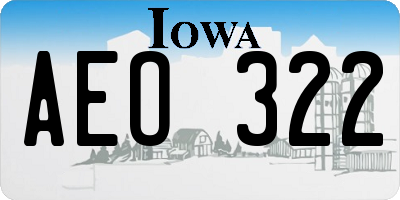 IA license plate AEO322