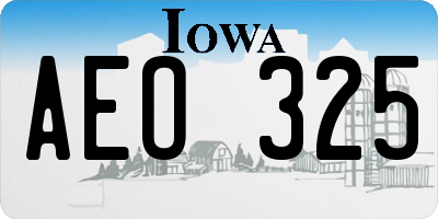 IA license plate AEO325