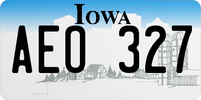 IA license plate AEO327