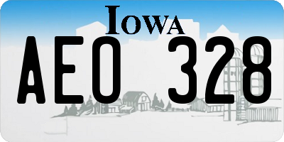 IA license plate AEO328