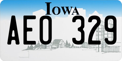 IA license plate AEO329