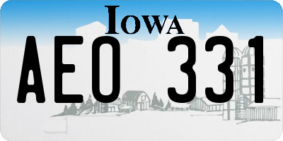 IA license plate AEO331