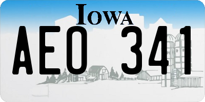 IA license plate AEO341