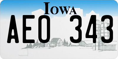 IA license plate AEO343