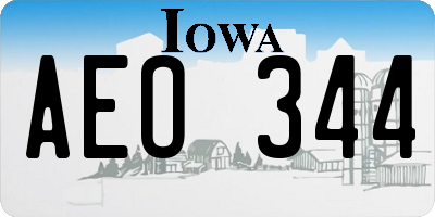 IA license plate AEO344