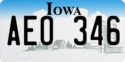 IA license plate AEO346