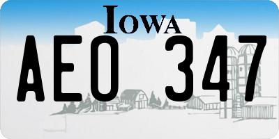 IA license plate AEO347