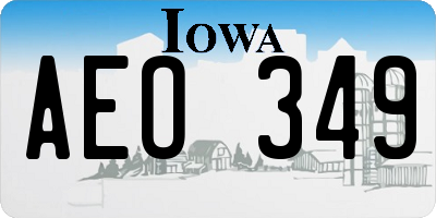 IA license plate AEO349