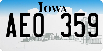 IA license plate AEO359