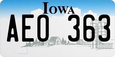 IA license plate AEO363