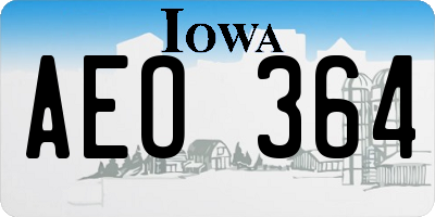 IA license plate AEO364
