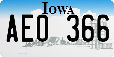 IA license plate AEO366