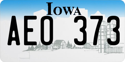 IA license plate AEO373