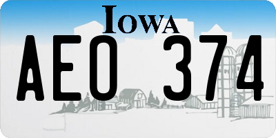 IA license plate AEO374