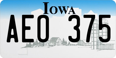 IA license plate AEO375