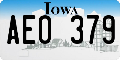 IA license plate AEO379