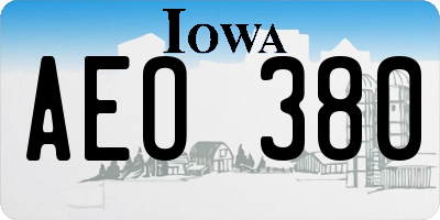 IA license plate AEO380