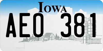 IA license plate AEO381