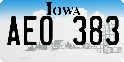 IA license plate AEO383