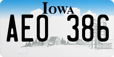 IA license plate AEO386