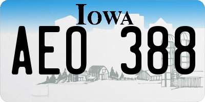 IA license plate AEO388