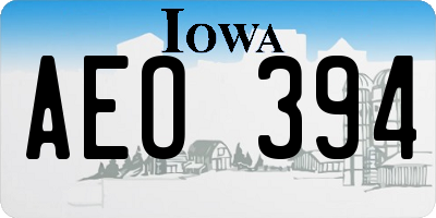 IA license plate AEO394
