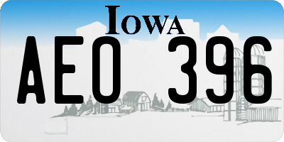 IA license plate AEO396