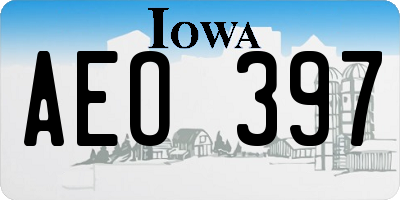 IA license plate AEO397