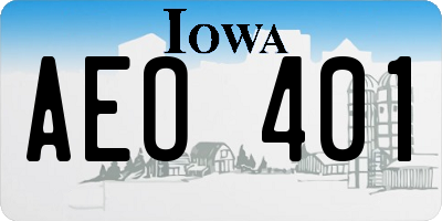 IA license plate AEO401
