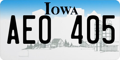 IA license plate AEO405