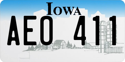 IA license plate AEO411