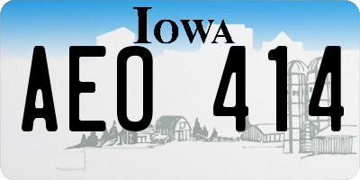 IA license plate AEO414