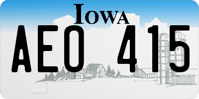 IA license plate AEO415