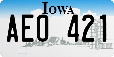 IA license plate AEO421