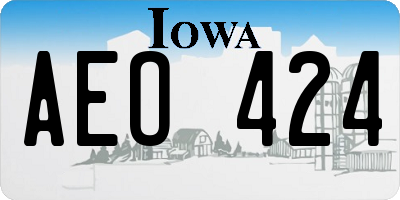 IA license plate AEO424