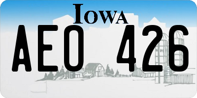 IA license plate AEO426