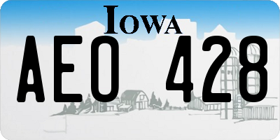 IA license plate AEO428